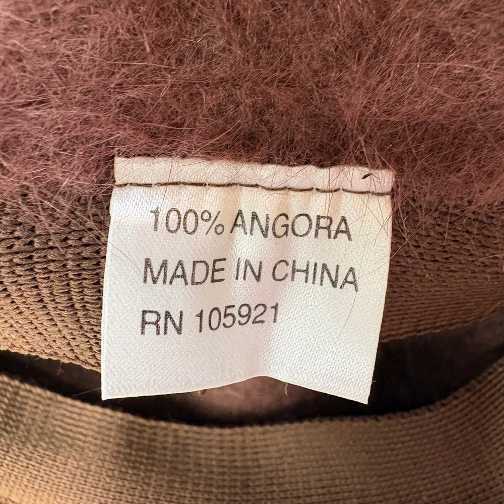 Vintage 100% Angora Rabbit Hair Fuzzy Cloche Bucket Hat Brown RN 105921 - Picture 3 of 6